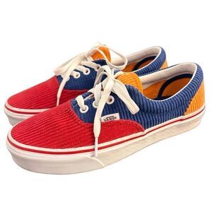 VANS Era 59 Corduroy Shoe Sneaker Women's Size 7 Men's 5.5 Unisex Blue Red Yello